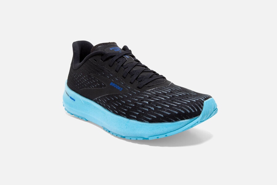 Hyperion Tempo Road Brooks Running Shoes NZ Womens - Black/Blue - NGOYQF-194